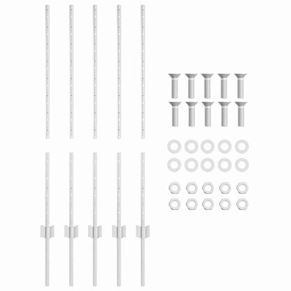 Palo per recinzione interrato 5 pcs Argento 140 cm