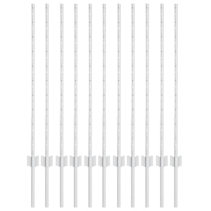 Palo della recinzione 11 pcs Argento 100 cm Acciaio | homemem39
