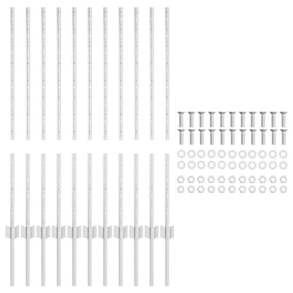 Palo della recinzione 11 pcs Argento 100 cm Acciaio | homemem39