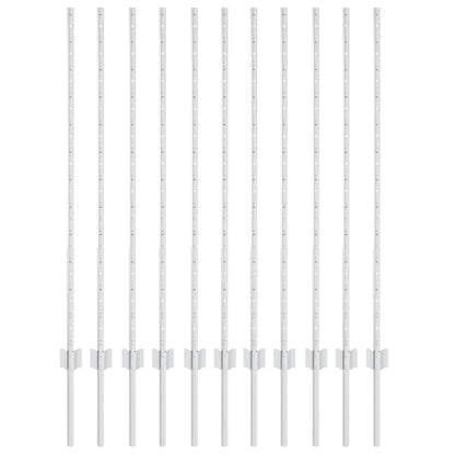 Palo per recinzione interrato 11 pcs Argento 160 cm
