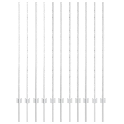 Palo per recinzione interrato 11 pcs Argento 180 cm