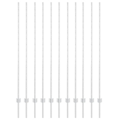 Palo per recinzione interrato 11 pcs Argento 200 cm