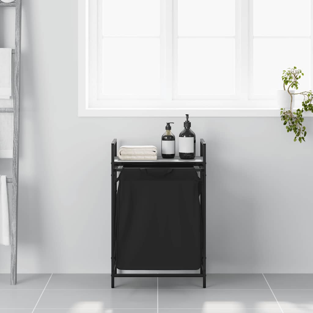 Cesto della Biancheria 1 Scomparto con Ripiano Grigio Sonoma | homemem39