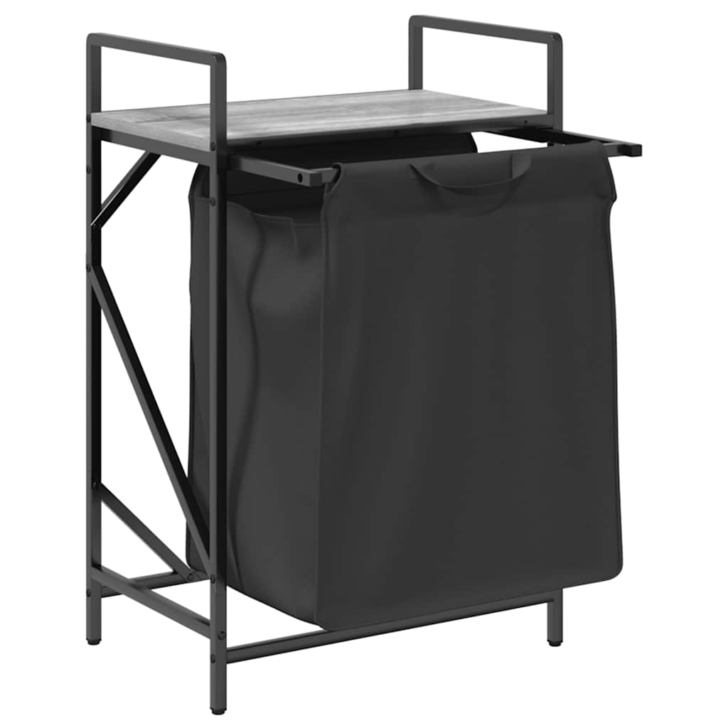 Cesto della Biancheria 1 Scomparto con Ripiano Grigio Sonoma | homemem39