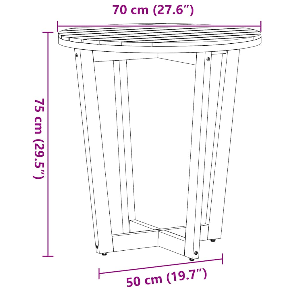 Set da pranzo da giardino a 3 pz in Legno Massello di Acacia | homemem39