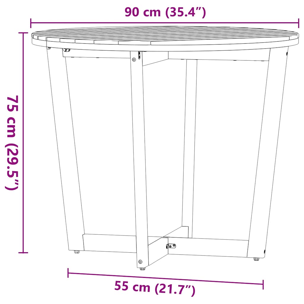 Set da pranzo da giardino da 5 pz in Legno Massello di Acacia | homemem39