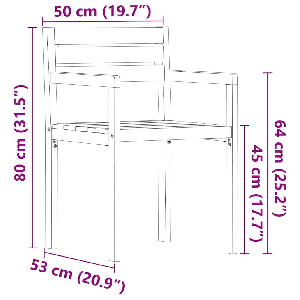 Set da pranzo da giardino da 5 pz in Legno Massello di Acacia | homemem39