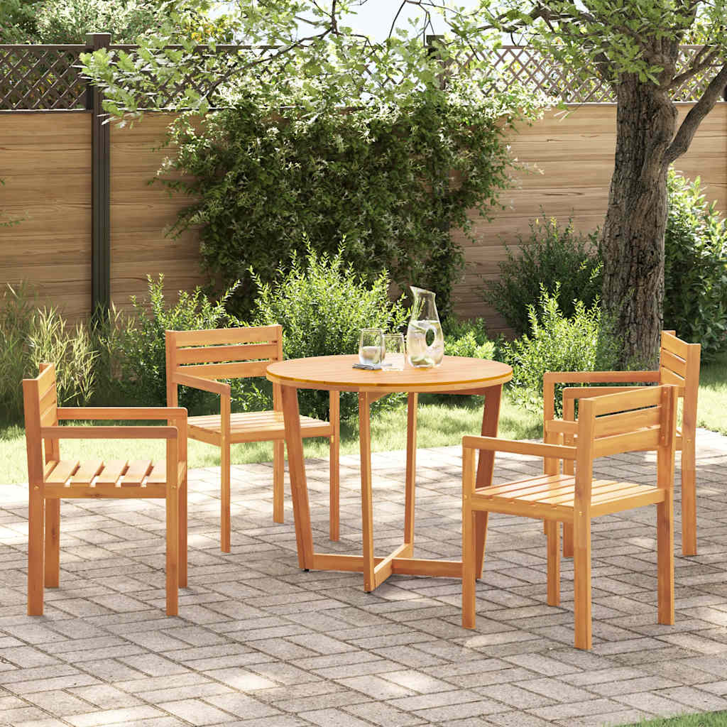 Set da pranzo da giardino da 5 pz in Legno Massello di Acacia | homemem39
