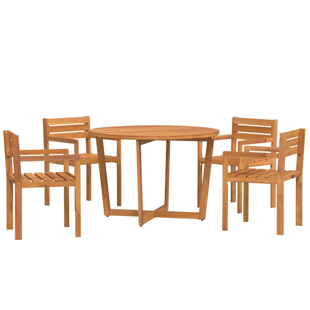 Set da pranzo da giardino da 5 pz in Legno Massello di Acacia | homemem39