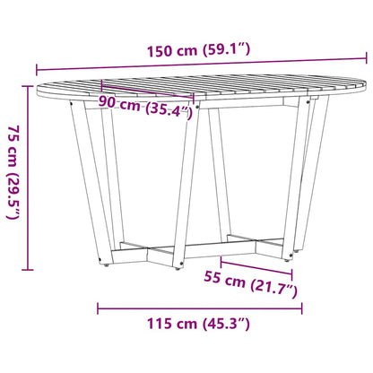 Set da pranzo da giardino da 5 pz in Legno Massello di Acacia | homemem39