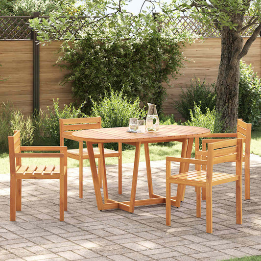 Set da pranzo da giardino da 5 pz in Legno Massello di Acacia