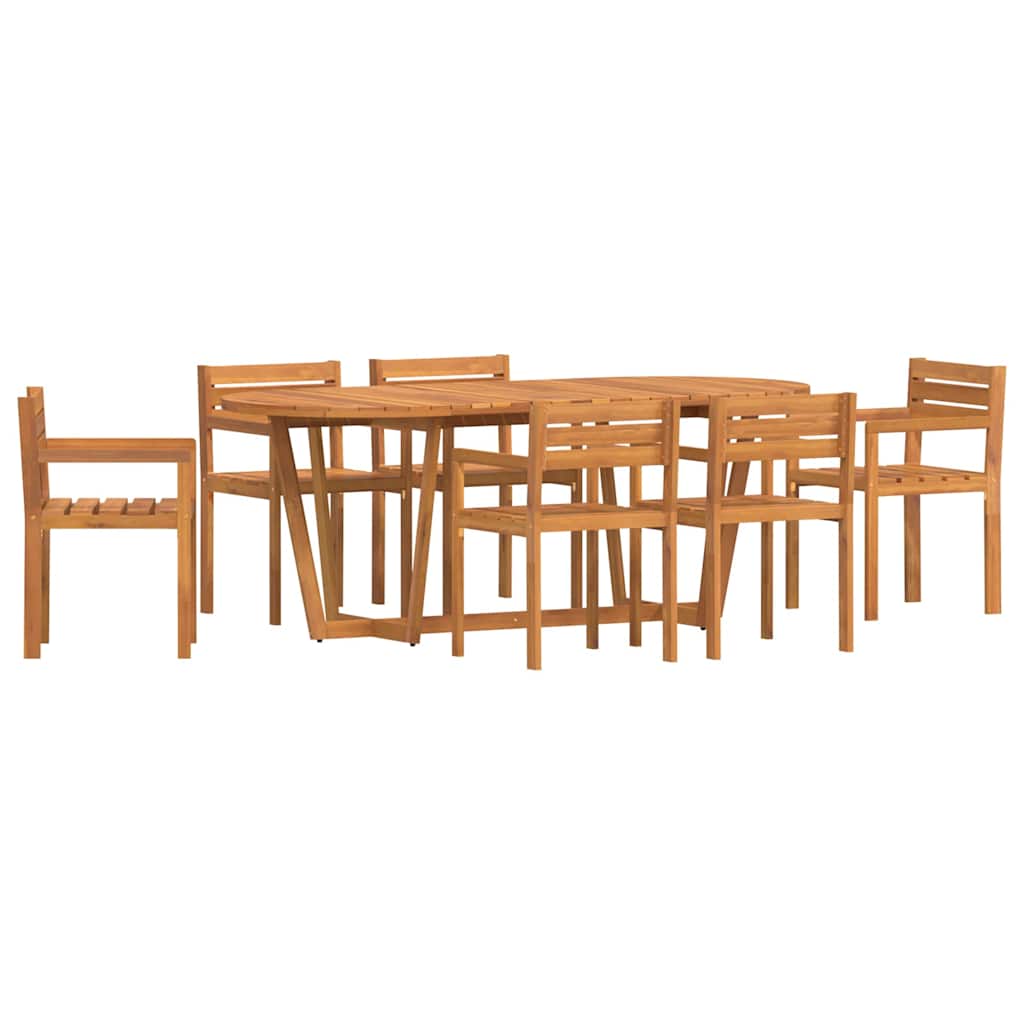 Set da pranzo da giardino da 7 pz in Legno Massello di Acacia | homemem39