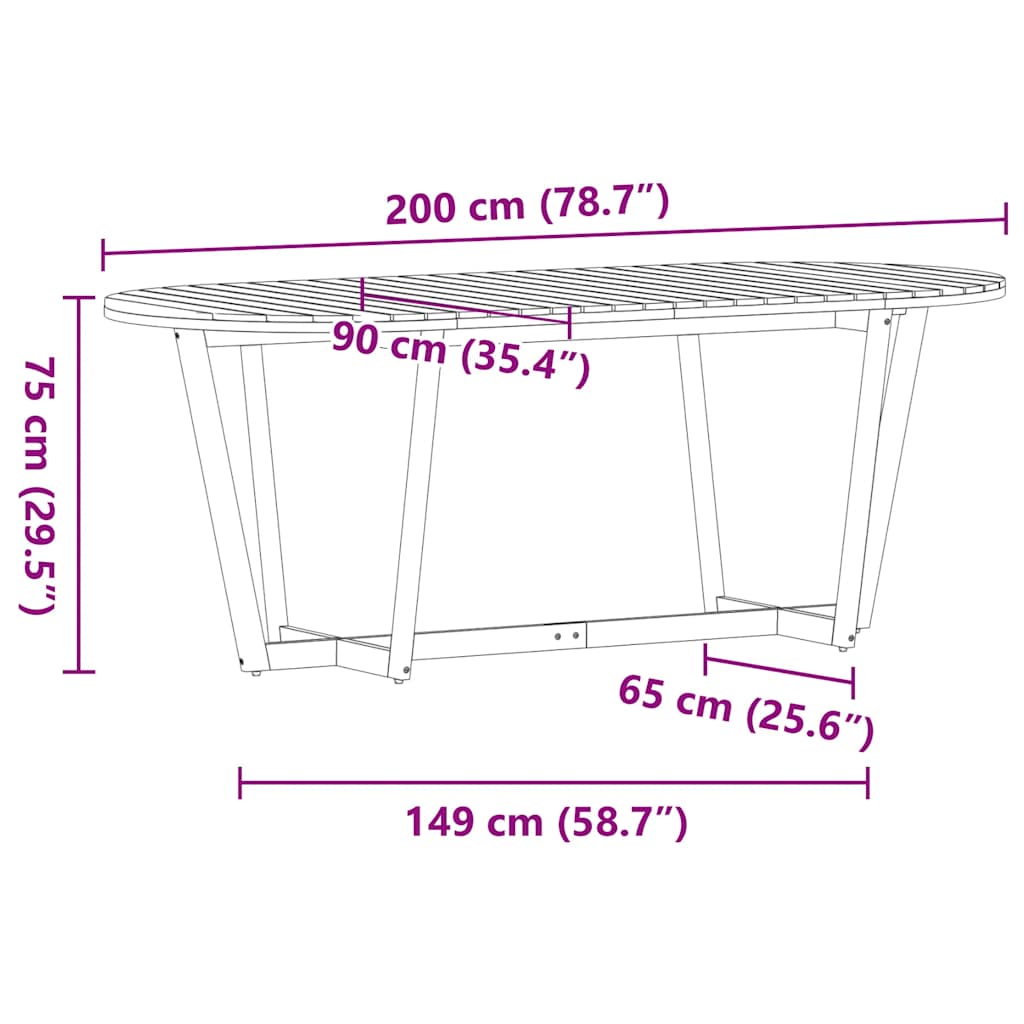 Set da pranzo da giardino da 7 pz in Legno Massello di Acacia | homemem39