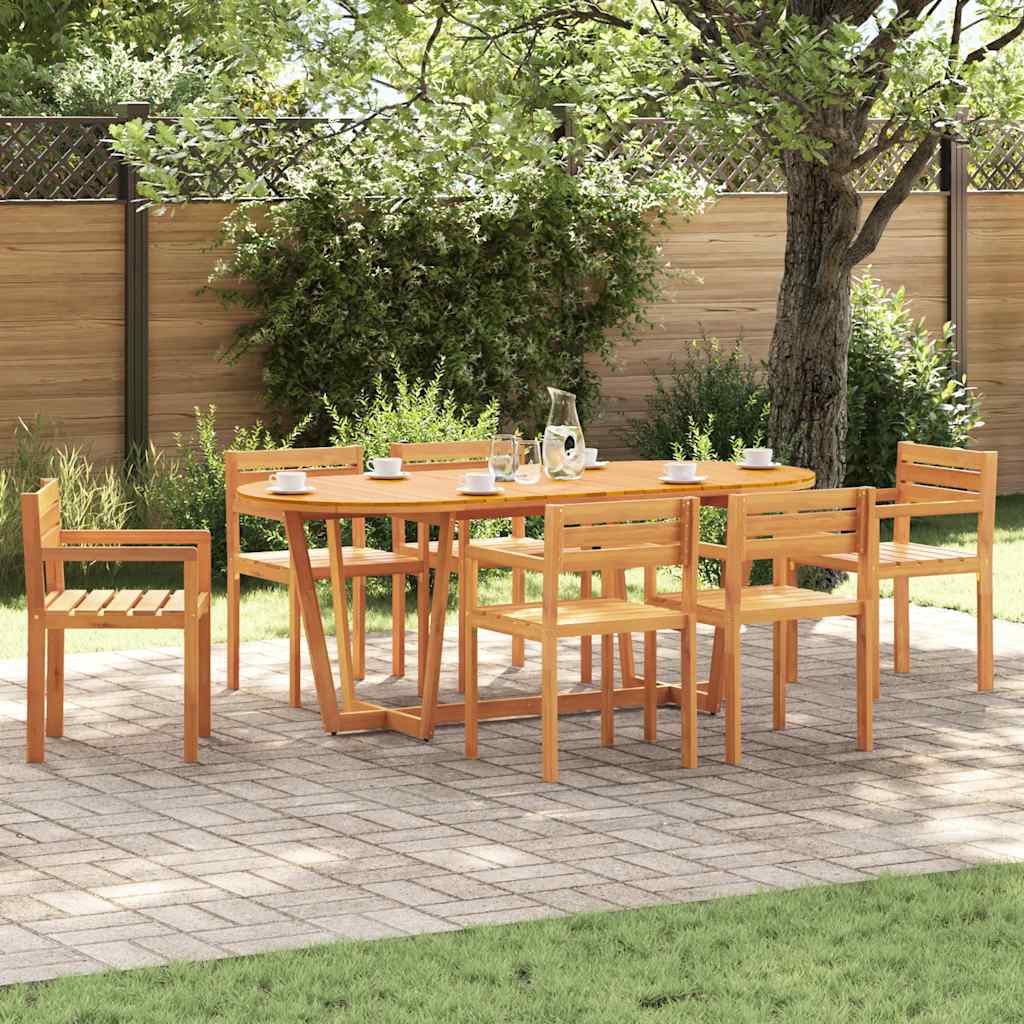 Set da pranzo da giardino da 7 pz in Legno Massello di Acacia | homemem39