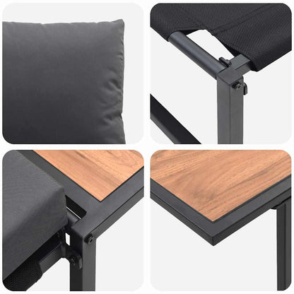 Set da Pranzo per Giardino 2 pcs Antracite Acciaio - homemem39