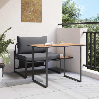 Set da Pranzo per Giardino 2 pcs Antracite Acciaio - homemem39