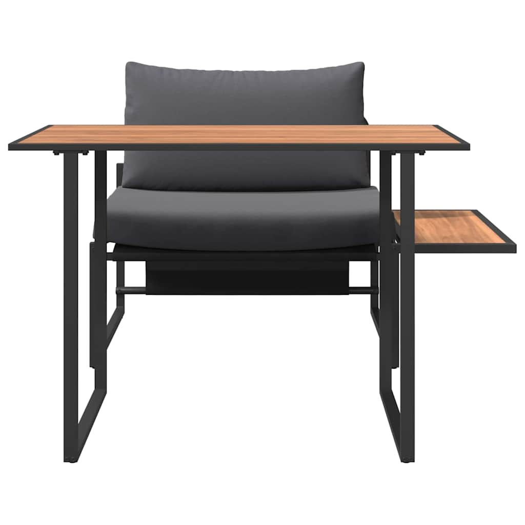 Set da Pranzo per Giardino 2 pcs Antracite Acciaio - homemem39