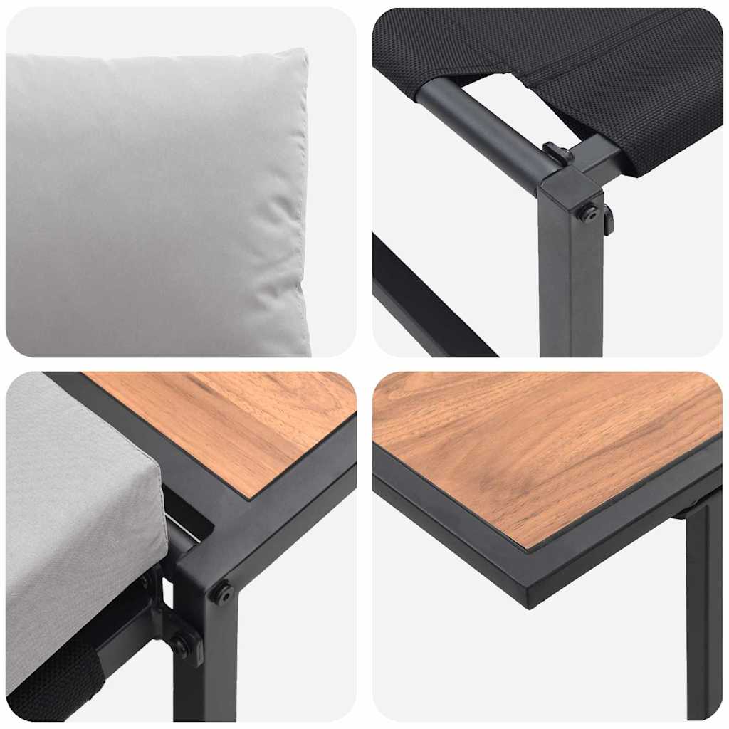 Set da Pranzo per Giardino 2 pcs Grigio chiaro Acciaio - homemem39