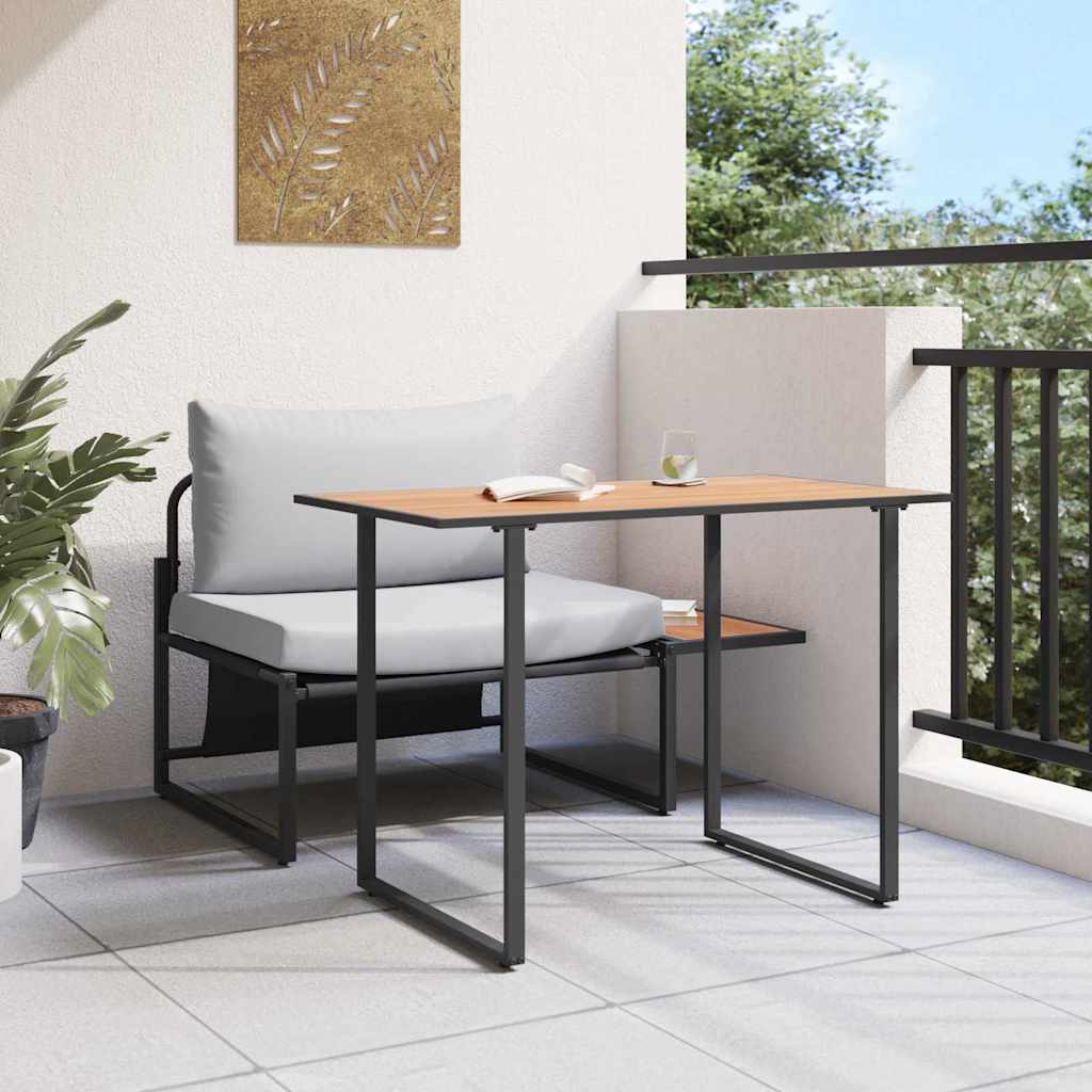 Set da Pranzo per Giardino 2 pcs Grigio chiaro Acciaio - homemem39