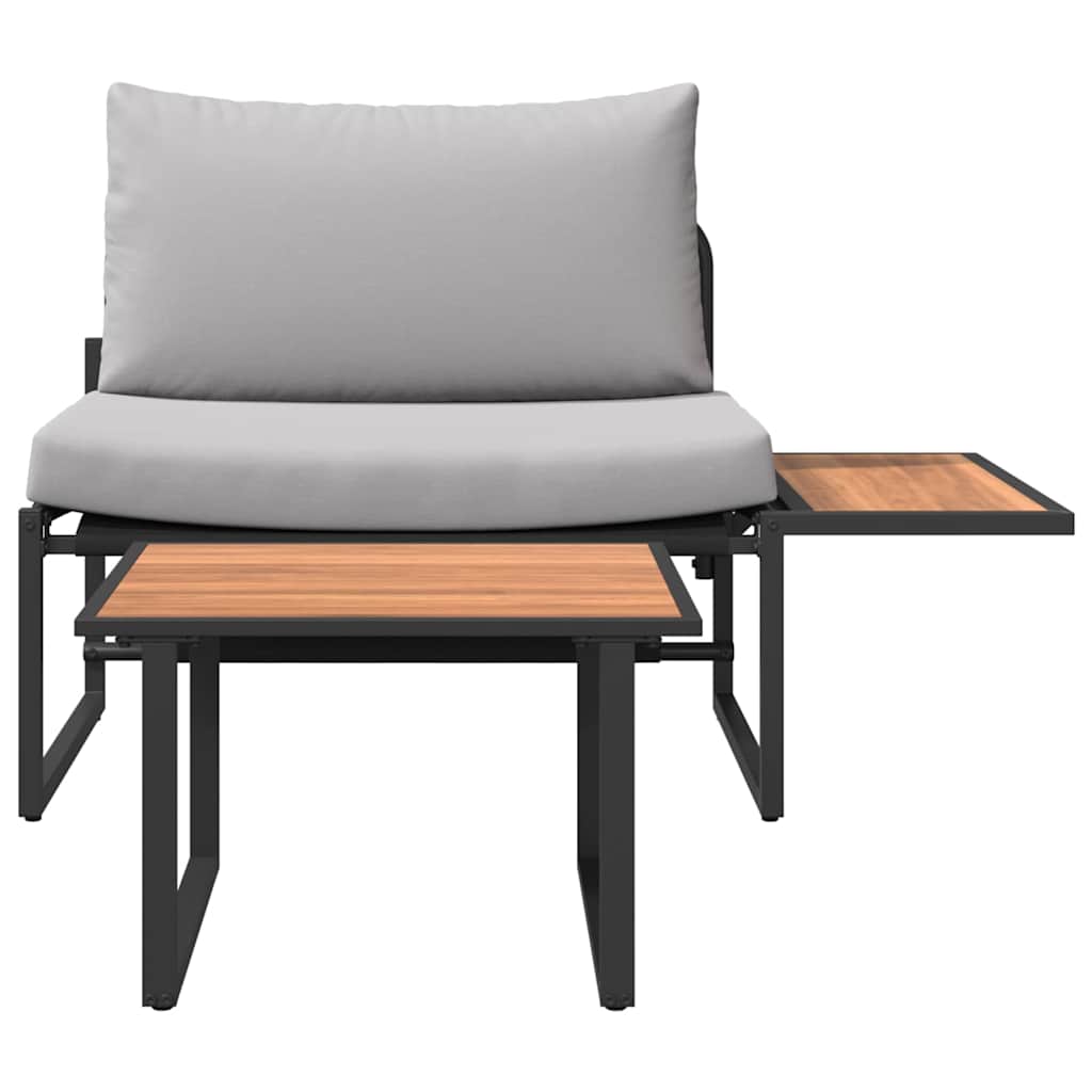 Set Divano da Giardino 2 pcs Grigio chiaro Acciaio - homemem39