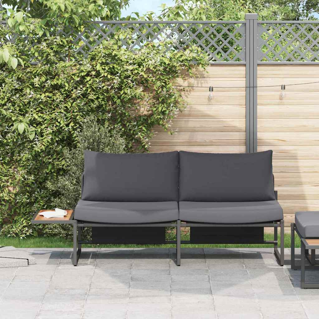 Divano da giardino Antracite 200,5 x 70 x 85,5 cm Acciaio