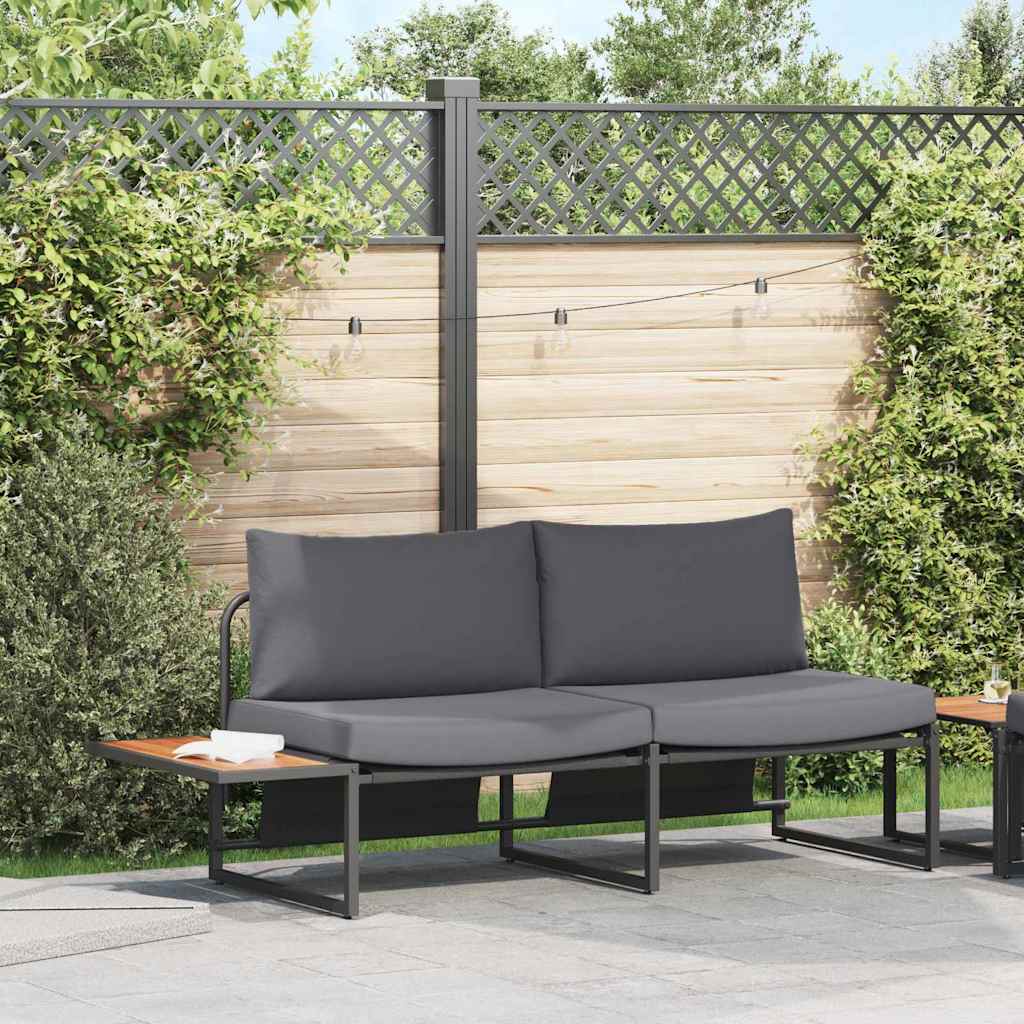 Divano da giardino Antracite 200,5 x 70 x 85,5 cm Acciaio | homemem39