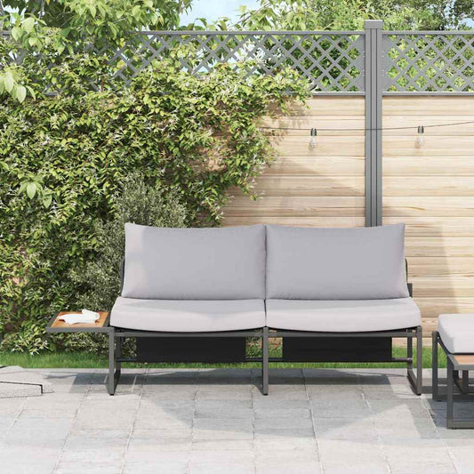 Divano da giardino Grigio chiaro 200,5 x 70 x 85,5 cm Acciaio