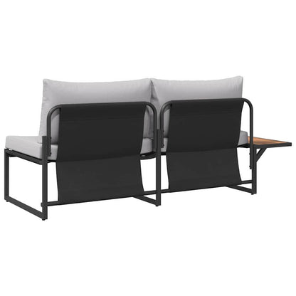 Divano da giardino Grigio chiaro 200,5 x 70 x 85,5 cm Acciaio | homemem39