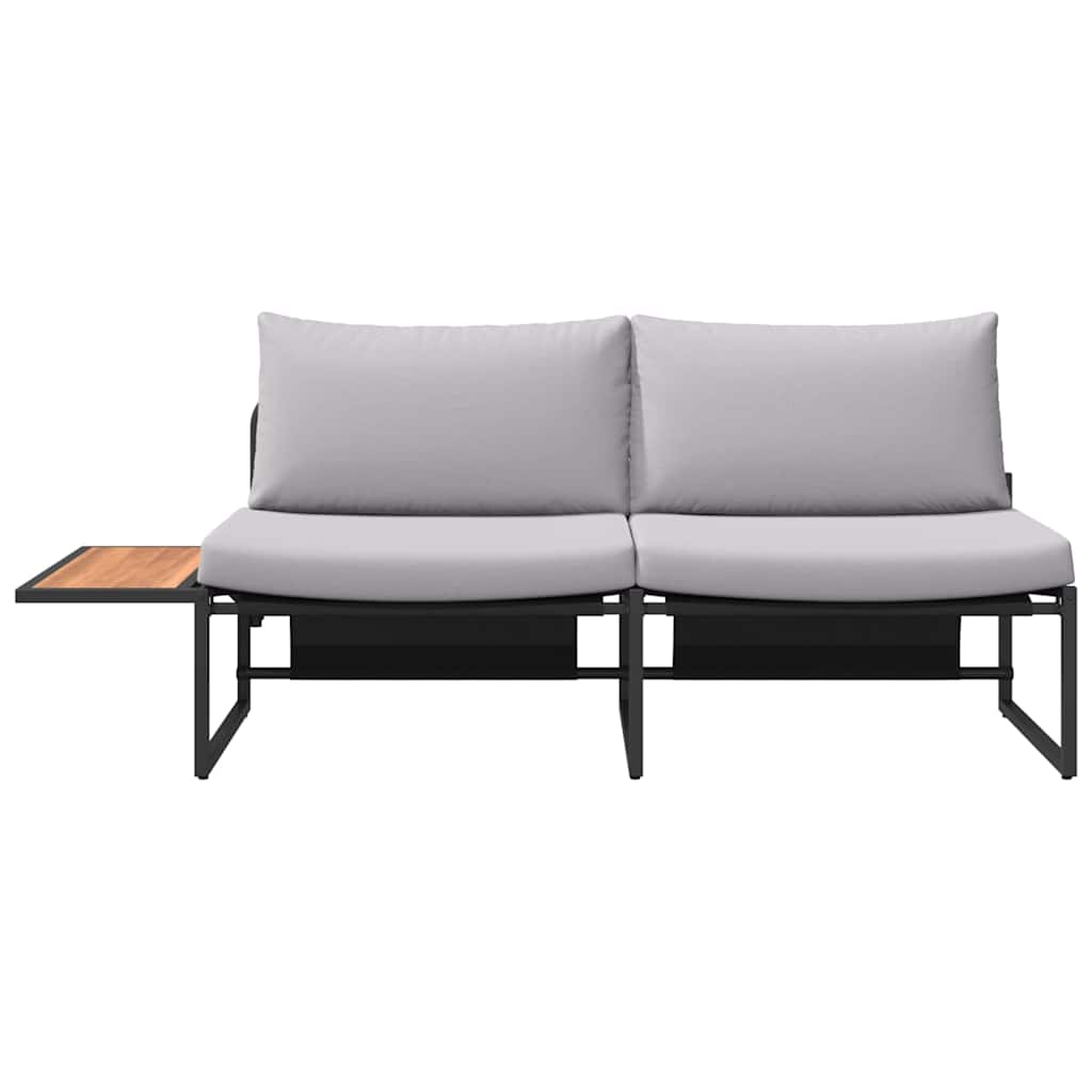 Divano da giardino Grigio chiaro 200,5 x 70 x 85,5 cm Acciaio | homemem39