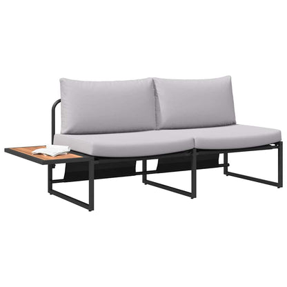 Divano da giardino Grigio chiaro 200,5 x 70 x 85,5 cm Acciaio | homemem39