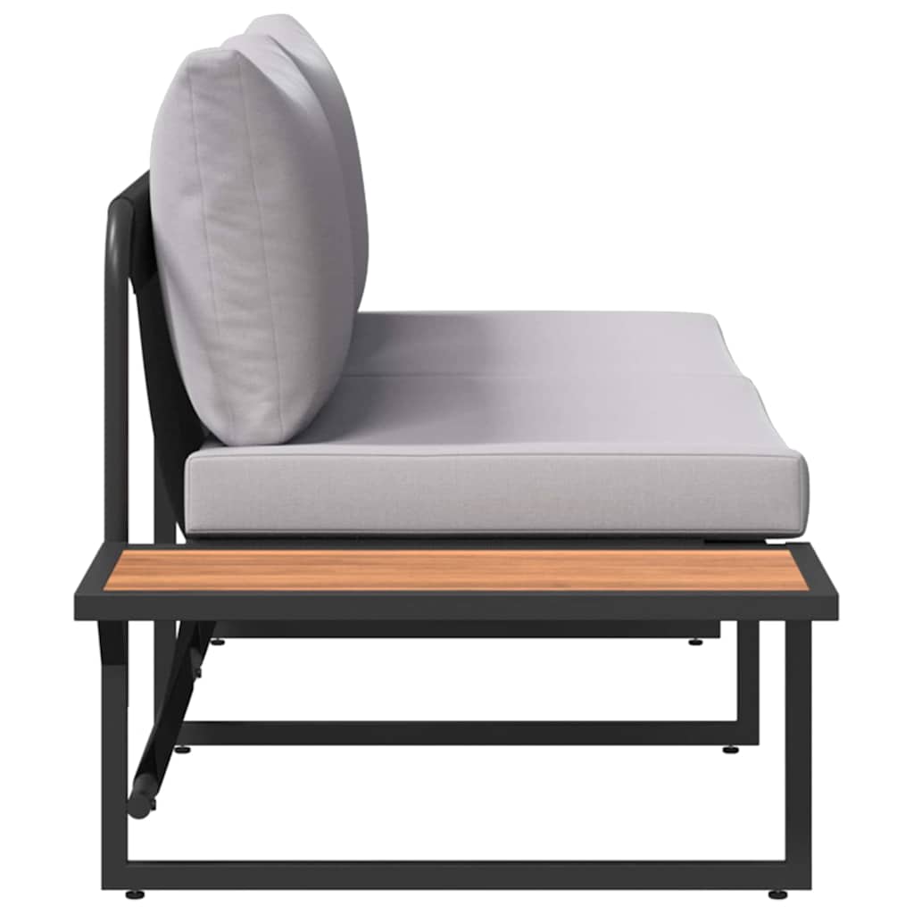 Divano da giardino Grigio chiaro 200,5 x 70 x 85,5 cm Acciaio | homemem39