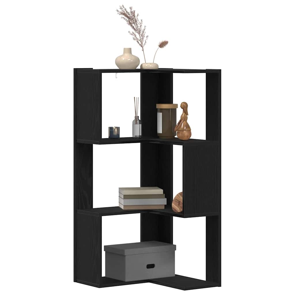 Libreria Angolare Rovere nero 50 x 50 x 102 cm