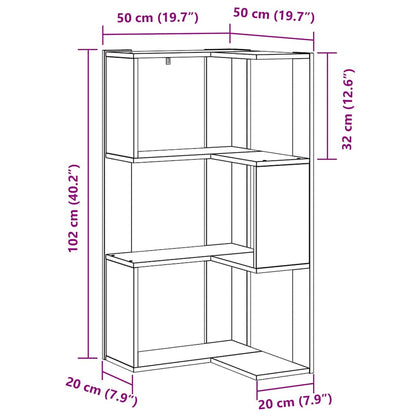 Libreria Angolare Rovere nero 50 x 50 x 102 cm