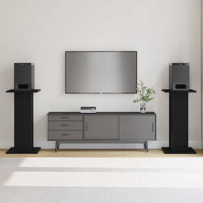 Supporti per Altoparlanti 2 pcs Rovere nero 30 x 30 x 60 cm