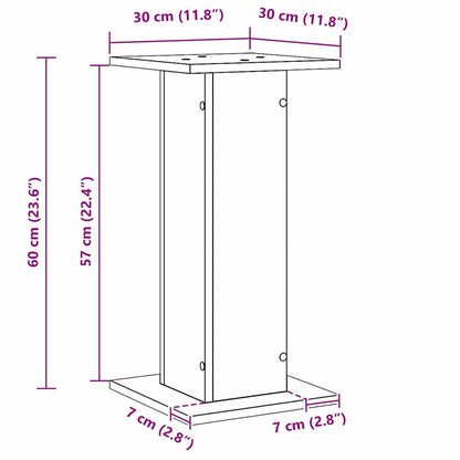 Supporti per Altoparlanti 2 pcs Rovere nero 30 x 30 x 60 cm