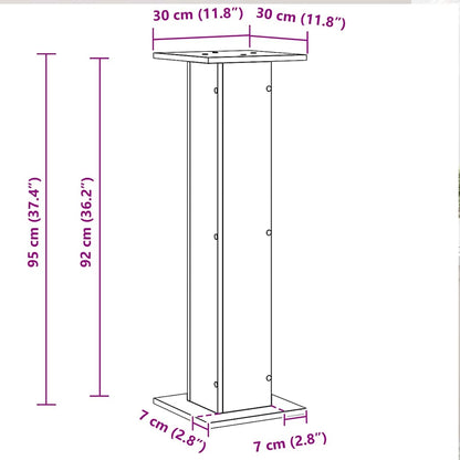 Supporti per Altoparlanti 2 pcs Rovere nero 30 x 30 x 95 cm