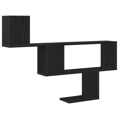 Scaffale a Parete Rovere Nero 100x15x70 cm in Truciolato | homemem39