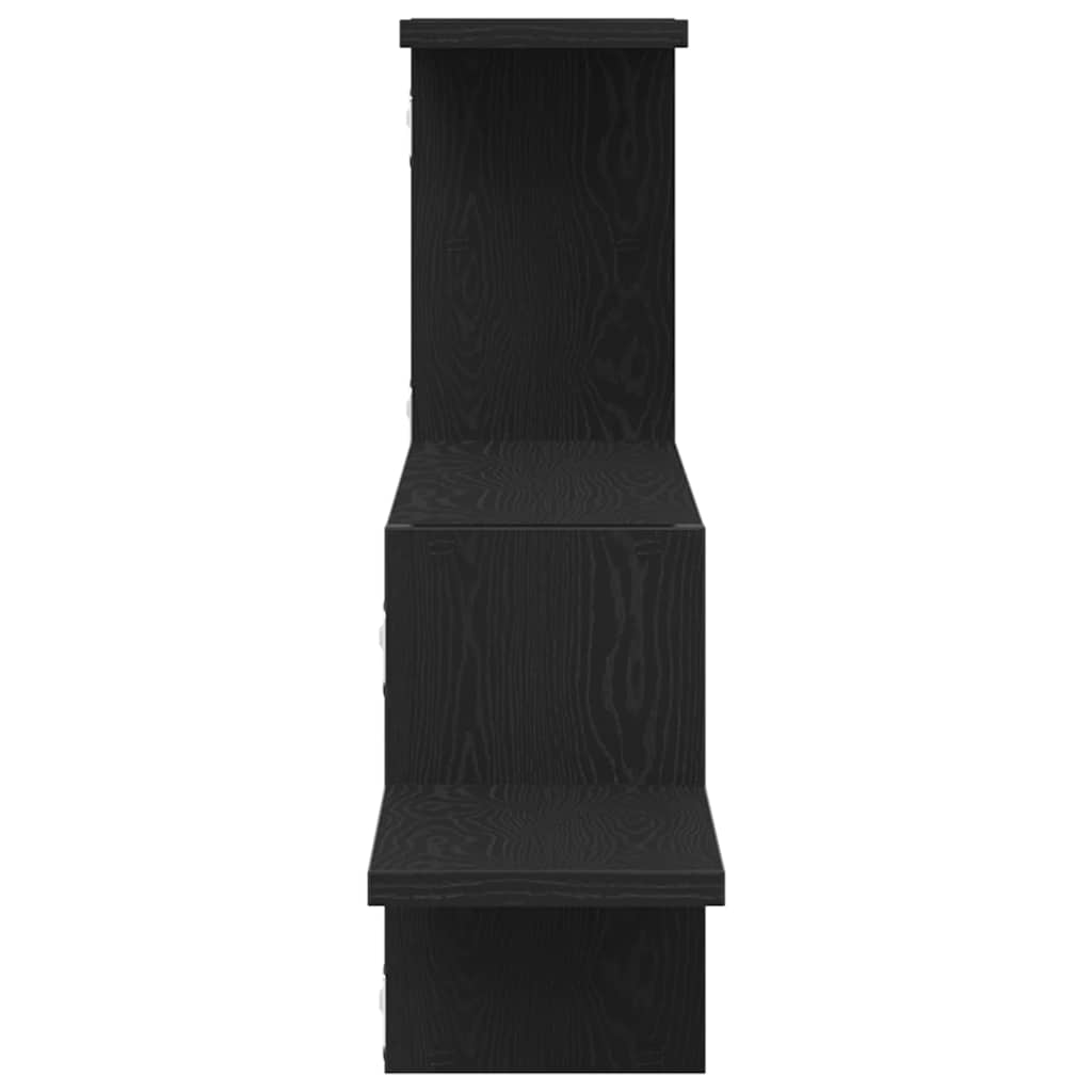 Scaffale a Parete Rovere Nero 104x15x49 cm in Truciolato | homemem39