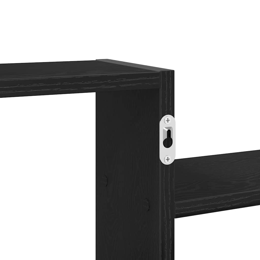 Scaffale a Parete Rovere Nero 104x15x49 cm in Truciolato | homemem39
