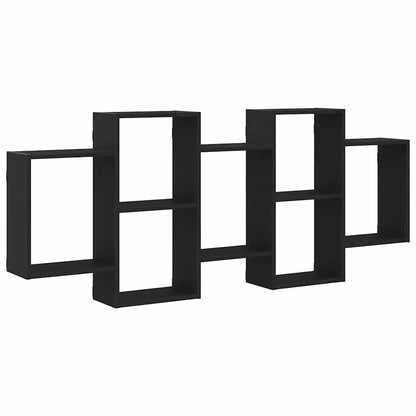 Scaffale a Parete Rovere Nero 159x18x65 cm in Truciolato | homemem39
