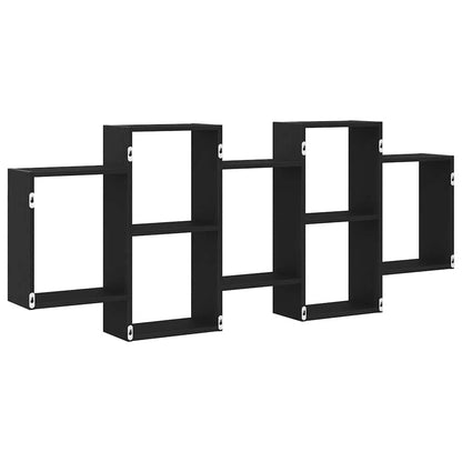 Scaffale a Parete Rovere Nero 159x18x65 cm in Truciolato | homemem39
