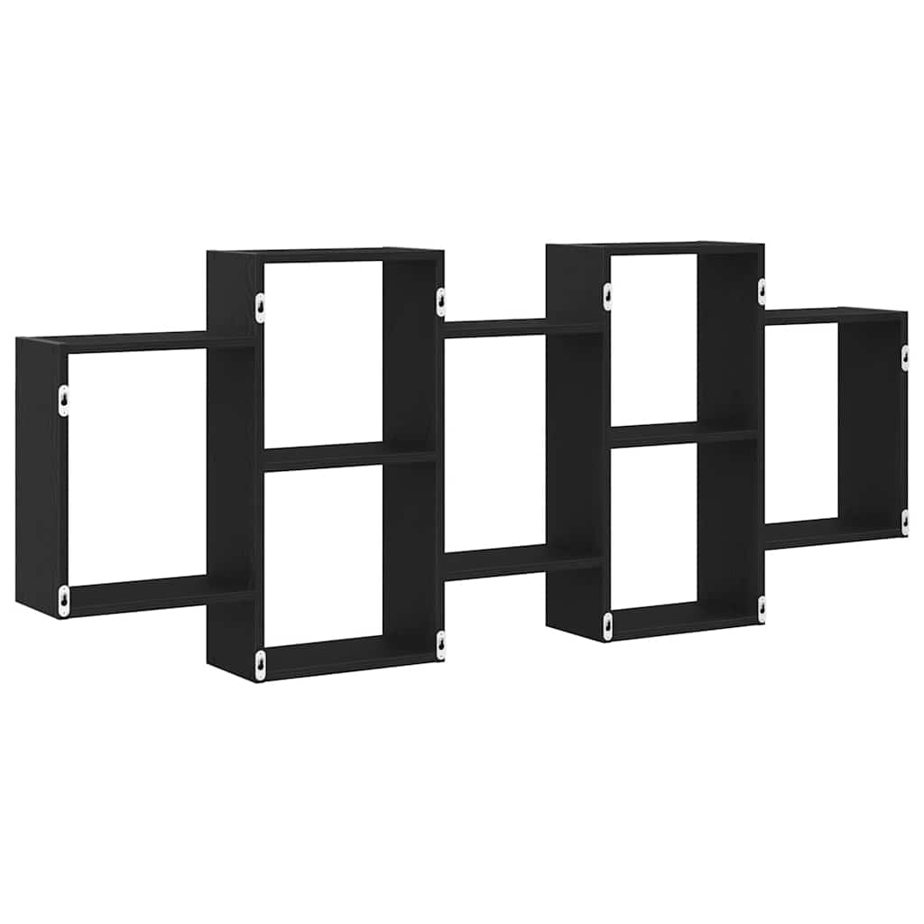Scaffale a Parete Rovere Nero 159x18x65 cm in Truciolato