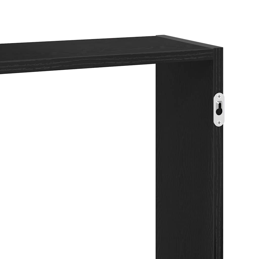 Scaffale a Parete Rovere Nero 159x18x65 cm in Truciolato