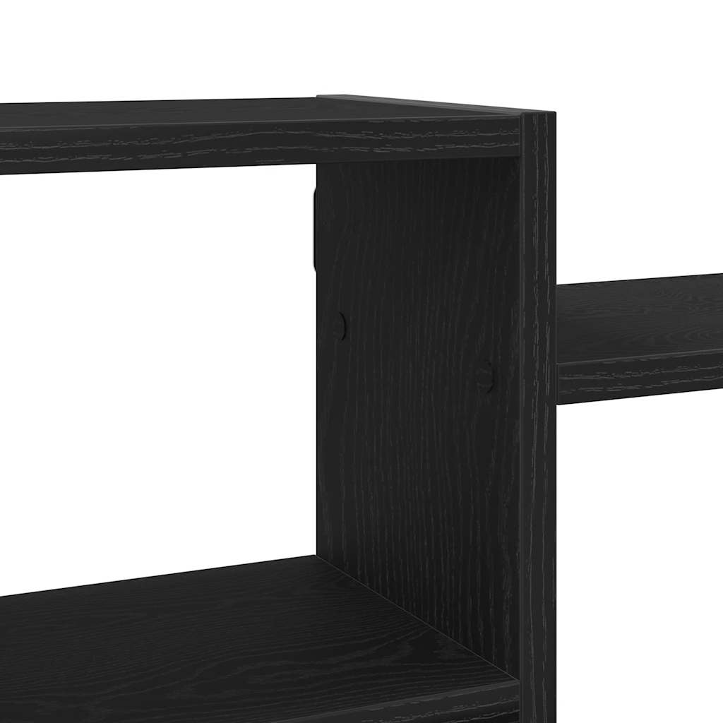 Scaffale a Parete Rovere Nero 129x18x42 cm in Truciolato | homemem39