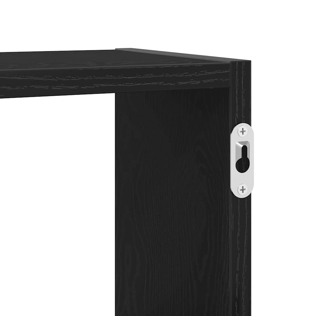 Scaffale a Parete Rovere Nero 129x18x42 cm in Truciolato | homemem39
