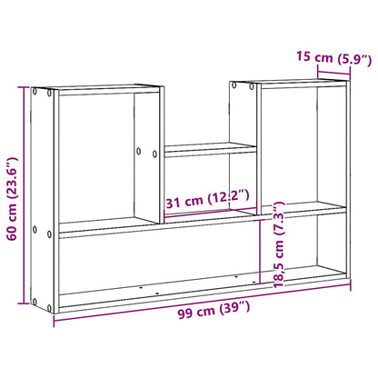 Mensola a Muro Rovere Nero 99x15x60 cm in Truciolato | homemem39