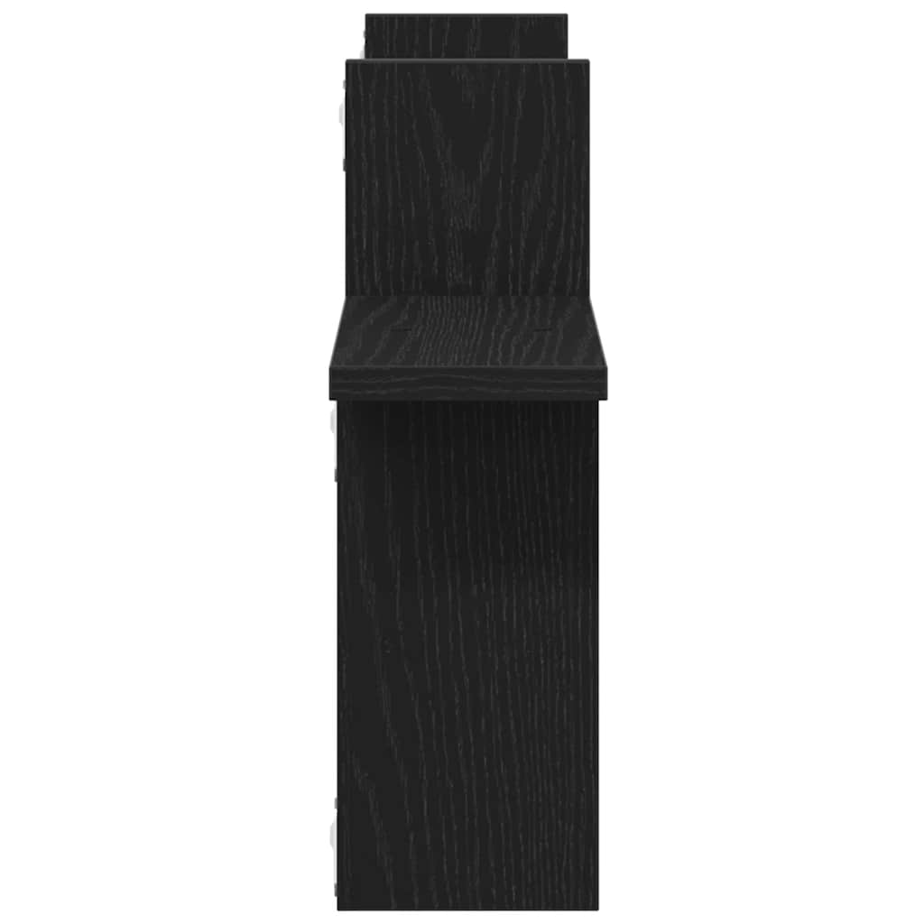 Mensole da Parete 2pz Rovere Nero 38x12x38 cm in Truciolato