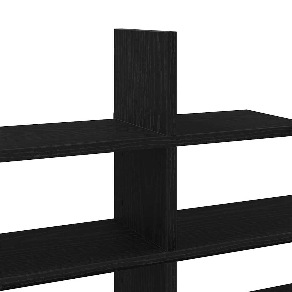 Scaffale a Parete Rovere Nero 124,5x18x60,5 cm in Truciolato