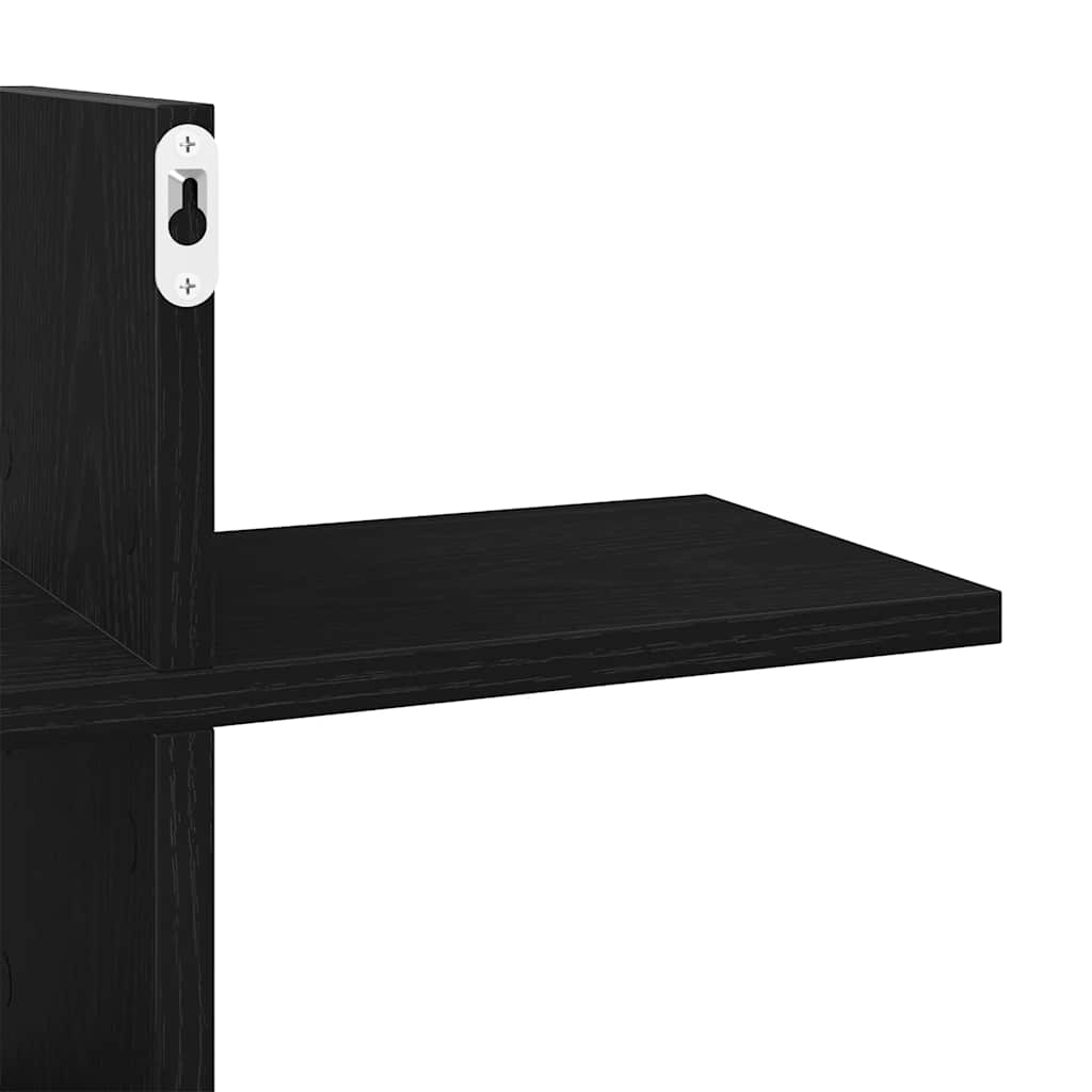 Scaffale a Parete Rovere Nero 124,5x18x60,5 cm in Truciolato