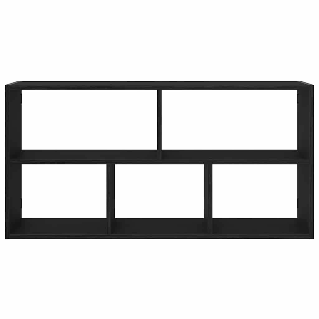 Scaffale a Parete Rovere Nero 100x25x50 cm in Truciolato | homemem39
